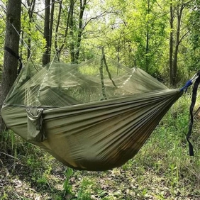 Naujas turistinis hamakas su tinkleliu nuo vabzdži