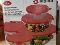 Stiklinių indelių su dubenėliais rinkinys