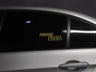 Fake taxi šviečiantis lipdukas