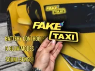 Fake taxi šviečiantis lipdukas