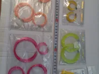 Auskarai plastikiniai spalvoti 12 porų